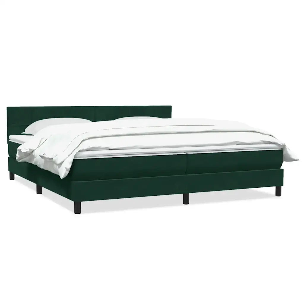 vidaXL Giroletto a Molle con Materasso Verde Scuro 180x220 cm Velluto