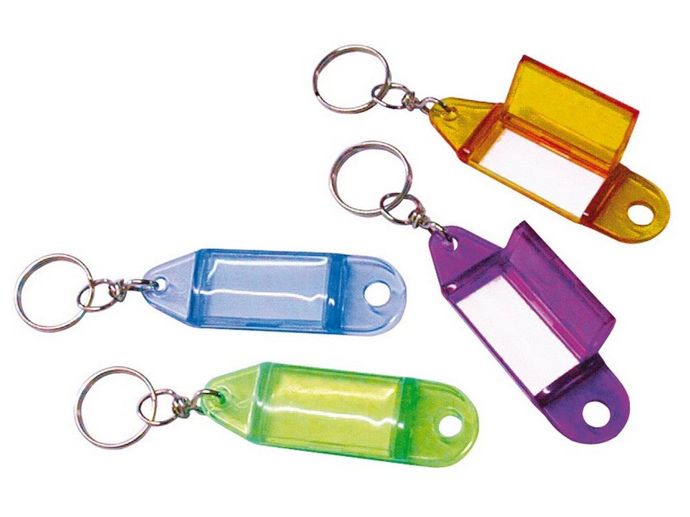 targhetta portachiavi trasparente 100 pz.  col.assortiti cod:ferx.vit21055