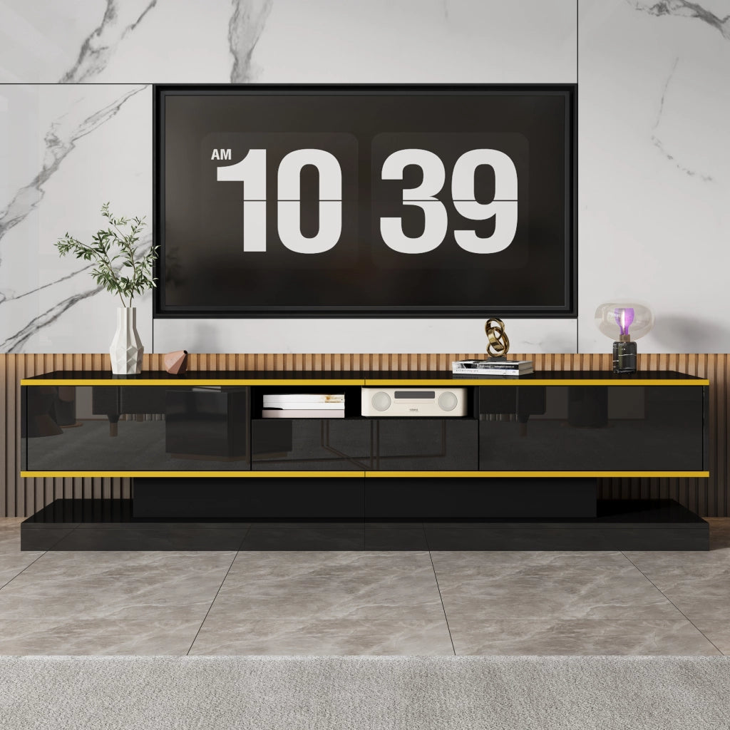Mobile TV con LED e Cassetti ¨C MINIMAL ¨C Bianco Lucido 180x38x45 cm