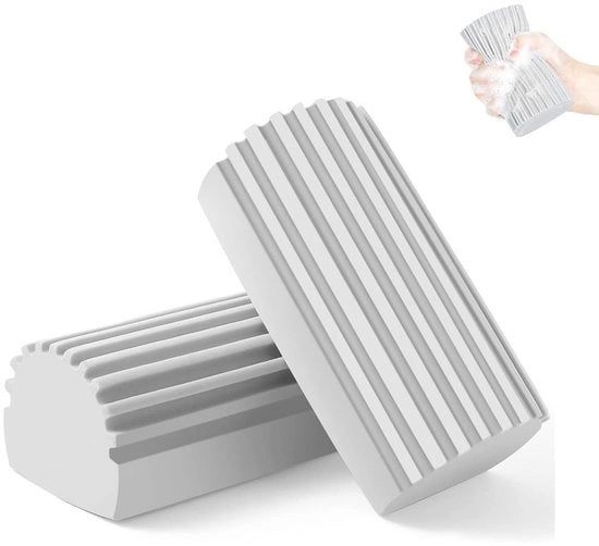 Damp Duster - 2 Stuks - Sfregiatore Umido - Spugna Per La Pulizia - Magiche Spugne Per La Pulizia - Spugna Per La Pulizia Bagnata - Spugne Per La Pulizia - Spugne Per Lo Spazzolamento - Spugne Extra Spesse - Antimacchia - Nuovo Di Fabbrica - Grigio
