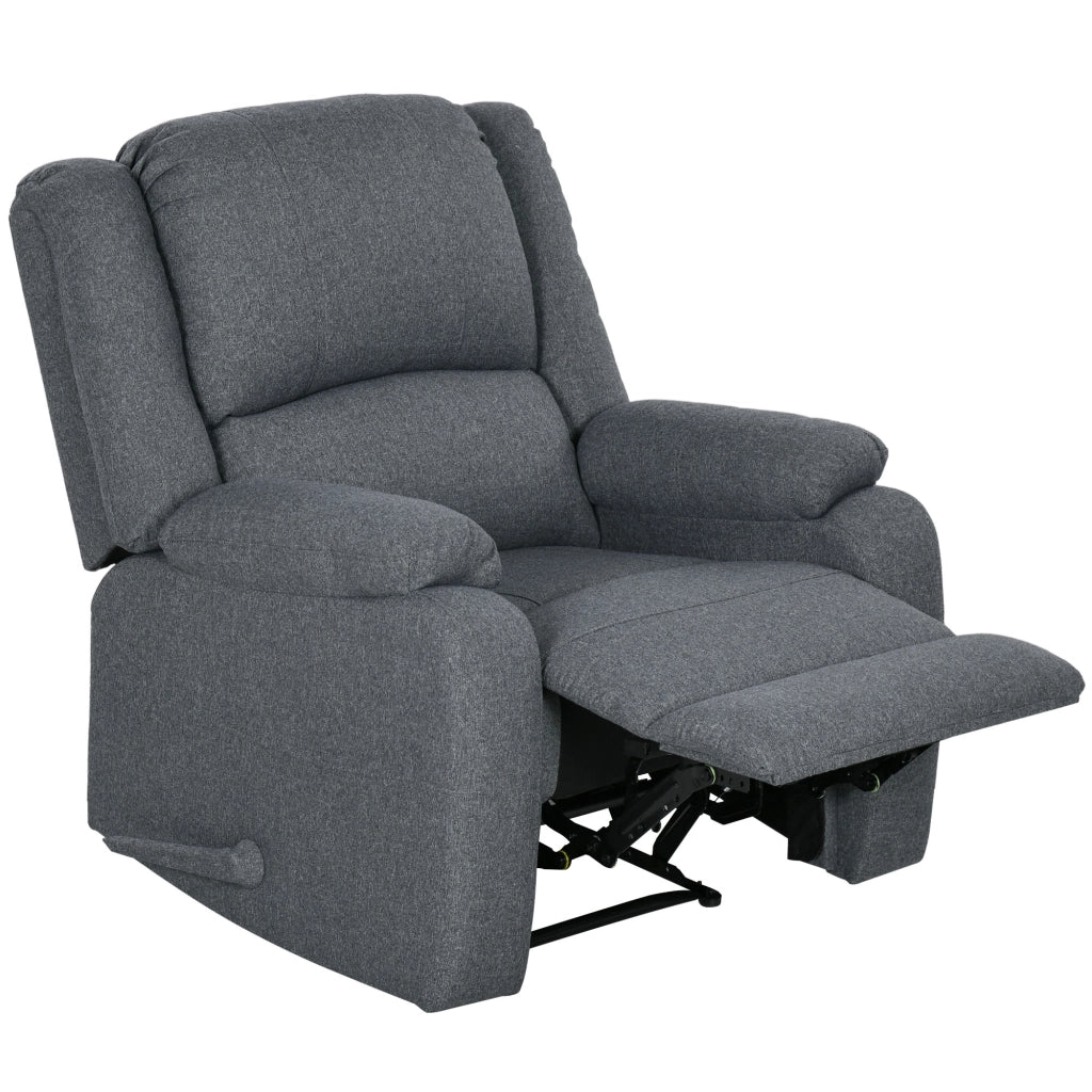 Poltrona Relax Reclinabile con Poggiapiedi Regolabile ¨C zephmum ¨C Grigio 90x96x98