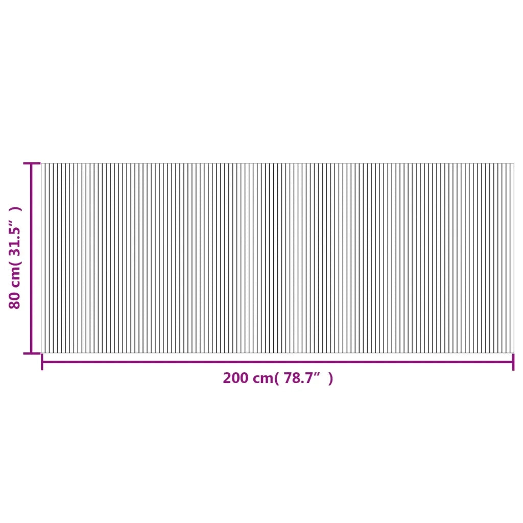 Tappeto Rettangolare Natura Chiaro 80x200 cm in Bambù 376777