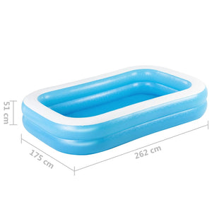 Bestway Piscina Gonfiabile Famiglie Rettangolare 262x175x51 Blu Bianca