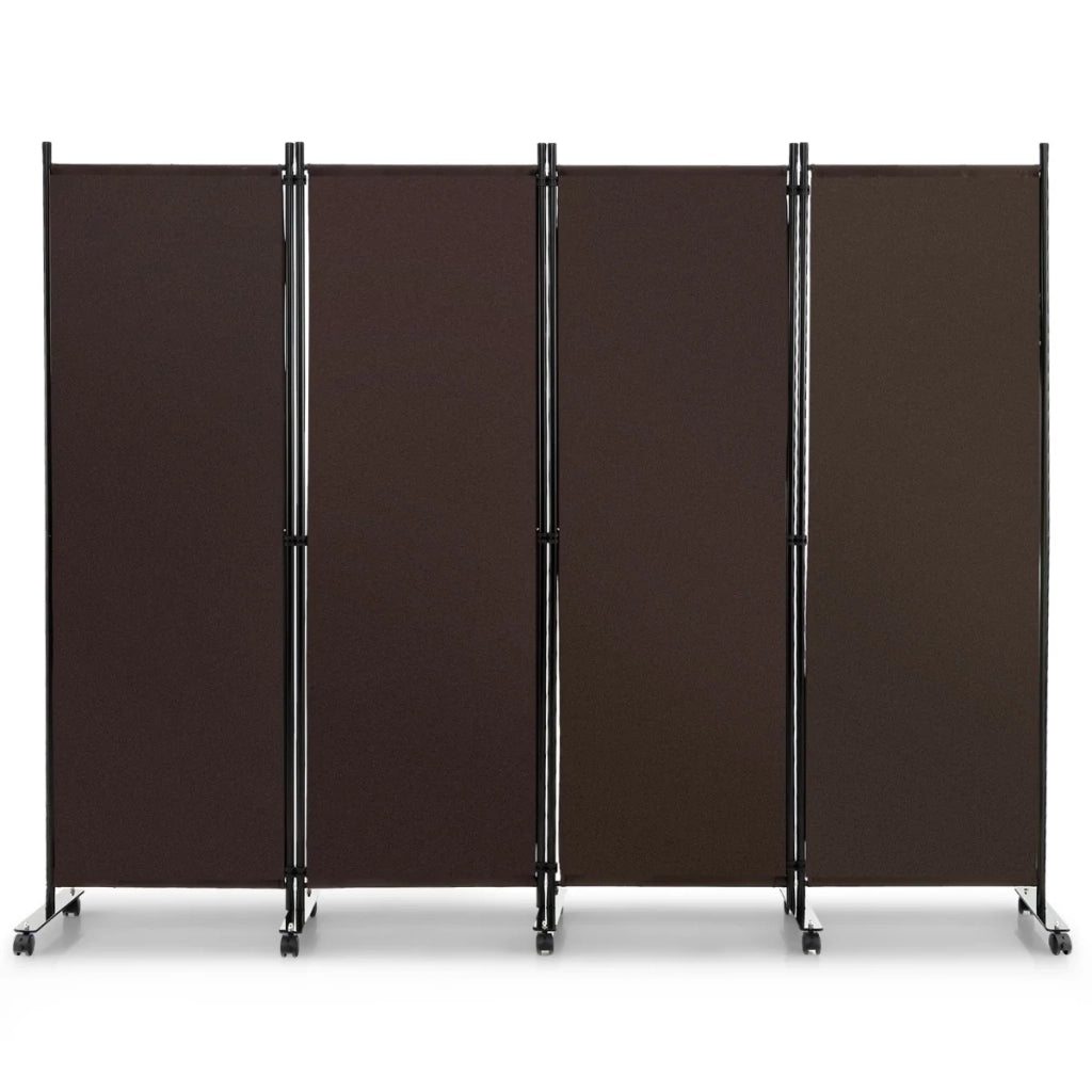 Paravento avvolgibile set da 1 225 x 30 x 173 cm spazio privato rimovibile design moderno metallo marrone 20_0013053