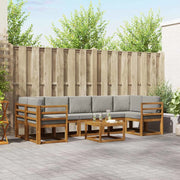 Set di divani da esterno 8 pcs Grigio Naturale e Chiaro