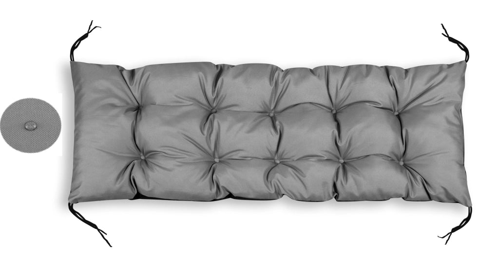 AIO FACTORY Cuscino da giardino impermeabile grigio 100x50 cm per panca/altalena
