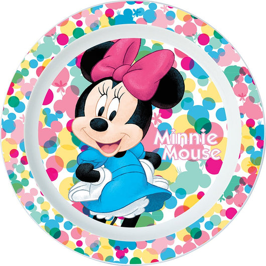 Piatto Piano Originale Disney Minnie per bambini in plastica alimentare.