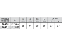 Innesto rapido a valvola Faster tipo maschio push pull serie NV innesto 1/2 - 80352