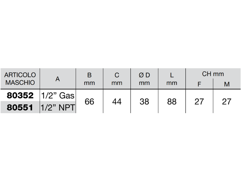 Innesto rapido a valvola Faster tipo maschio push pull serie NV innesto 1/2 - 80352