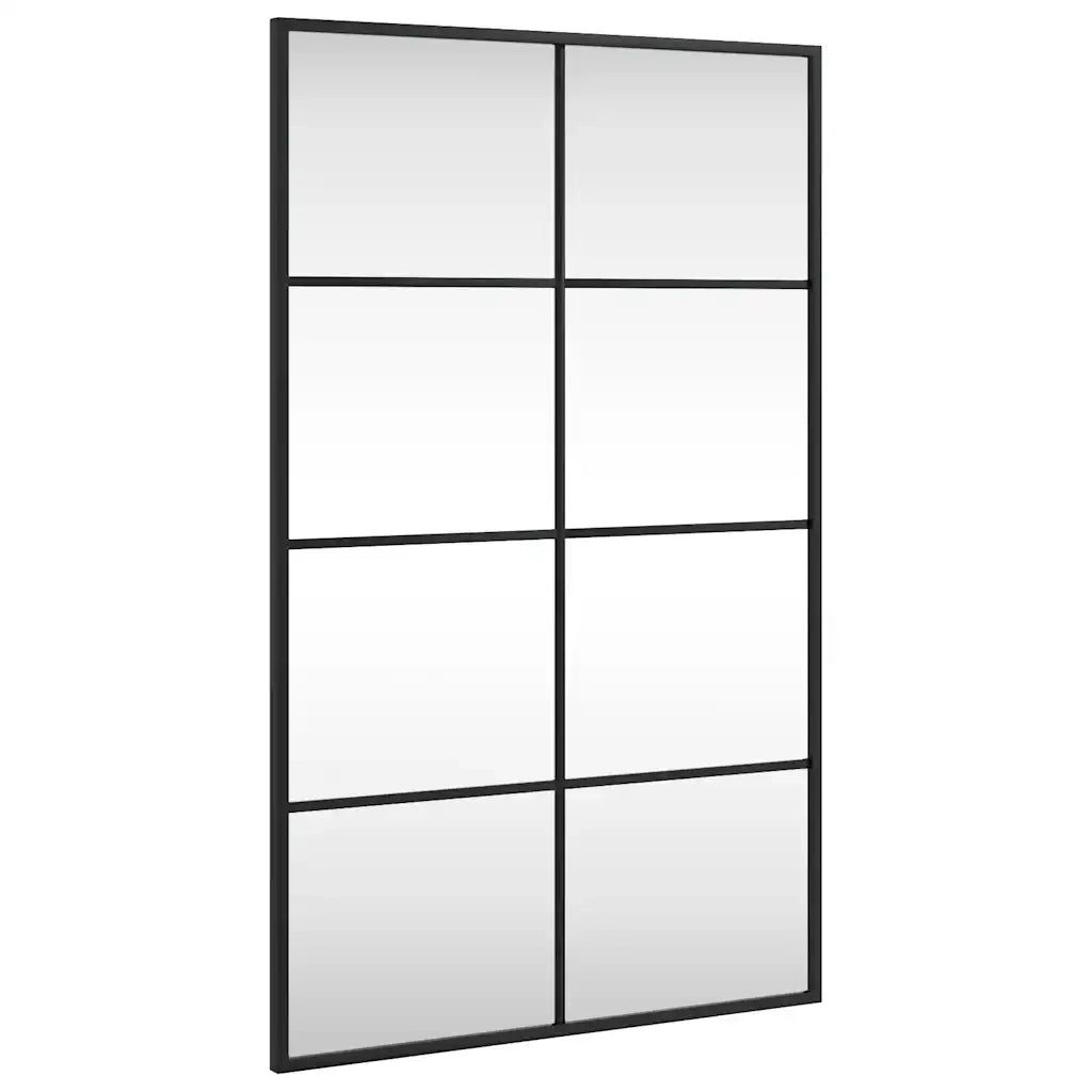 Specchio da Parete-Specchio a Muro-Specchio Decorativo Nero 50x80 cm Rettangolare in Ferro