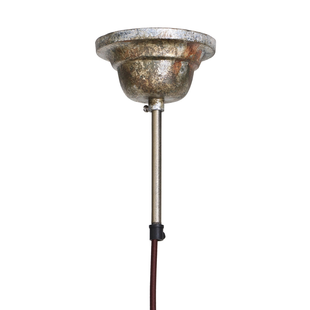 Lampada a sospensione Sawyer in ferro galvanizzato oro