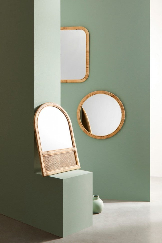 Specchio Rettangolare Legno Marrone Moderno da Parete 50x70 - EDWARDS