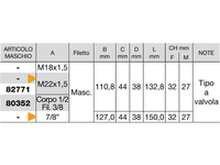 Innesto rapido push pull tubo rigido innestabile maschio pressione serie 3CFPV - 80352