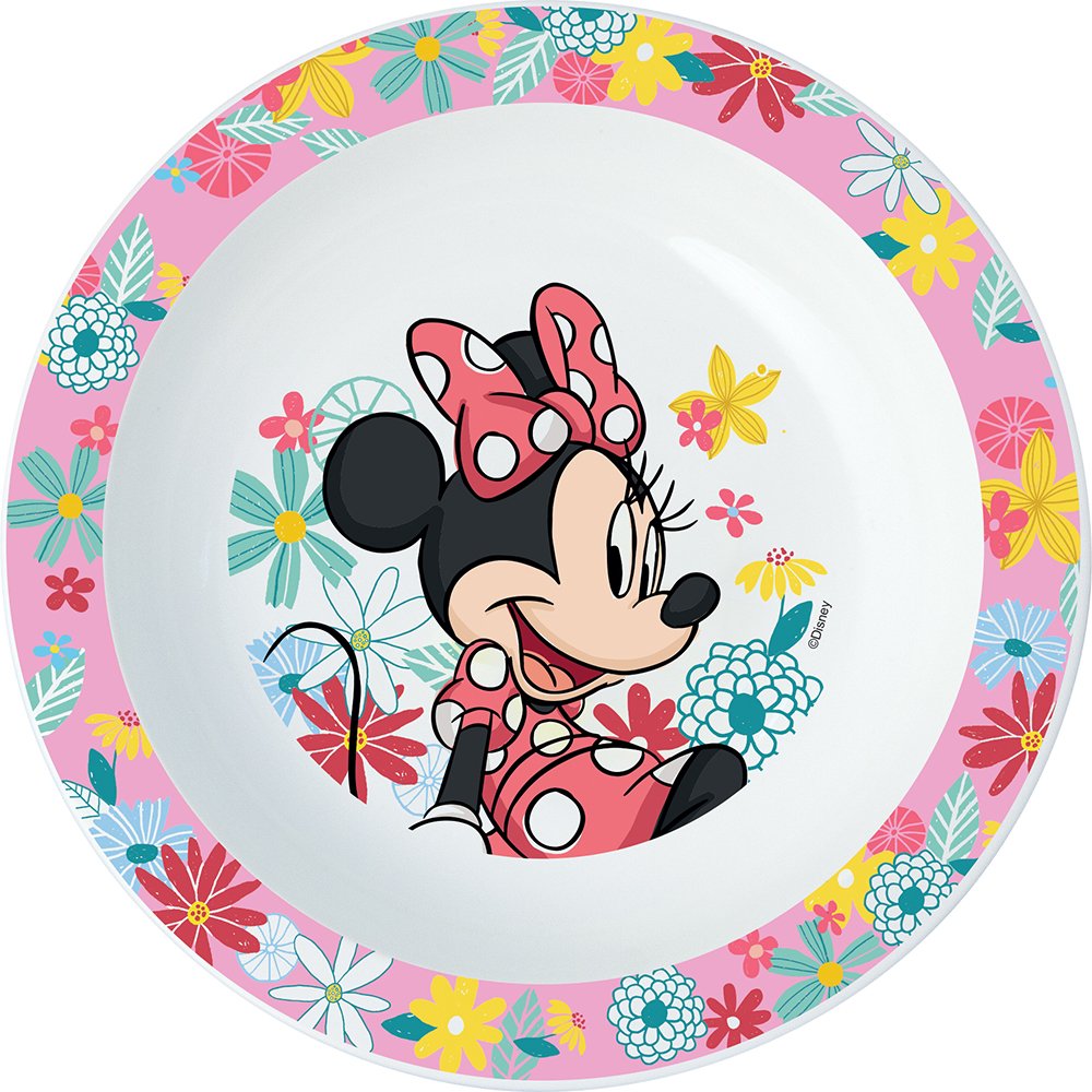 Piatto Fondo Originale Disney Minnie in plastica rigida per bambini.