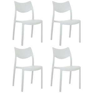 Marvin Sedia In Polipropilene Manu Arredo di Design Sedia per Esterno e Interno Impilabile Sedie per 4 SEDIE MANU BIANCO