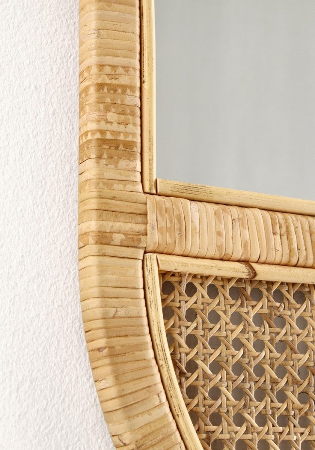 Specchio Legno Marrone Boho da Parete 50x70 cm - EDWARDS