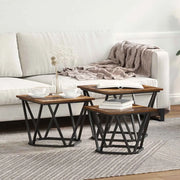Tavolino da salotto 3 pz Rovere fumé 50 x 50 x 40 cm 868281