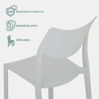 Marvin Sedia In Polipropilene Manu Arredo di Design Sedia per Esterno e Interno Impilabile Sedie per 4 SEDIE MANU BIANCO