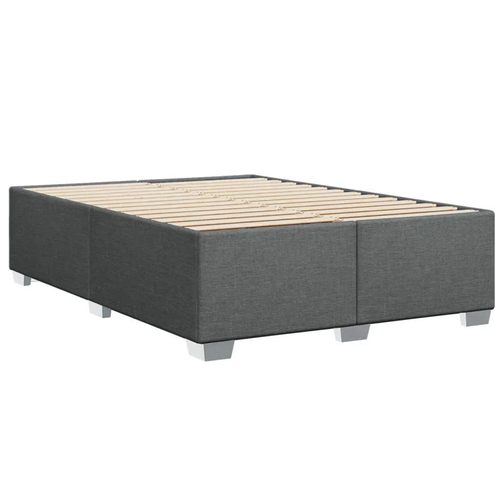Giroletto a Molle con Materasso Grigio Scuro 140x200cm Tessuto