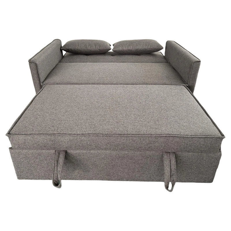 Divano Letto Steven In Tessuto Grigio Scuro Dimensione 130x86x80cm