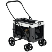 Carrello Pieghevole per Animali ¨C Zephmum ¨C Grigio 81x58x97.5 cm