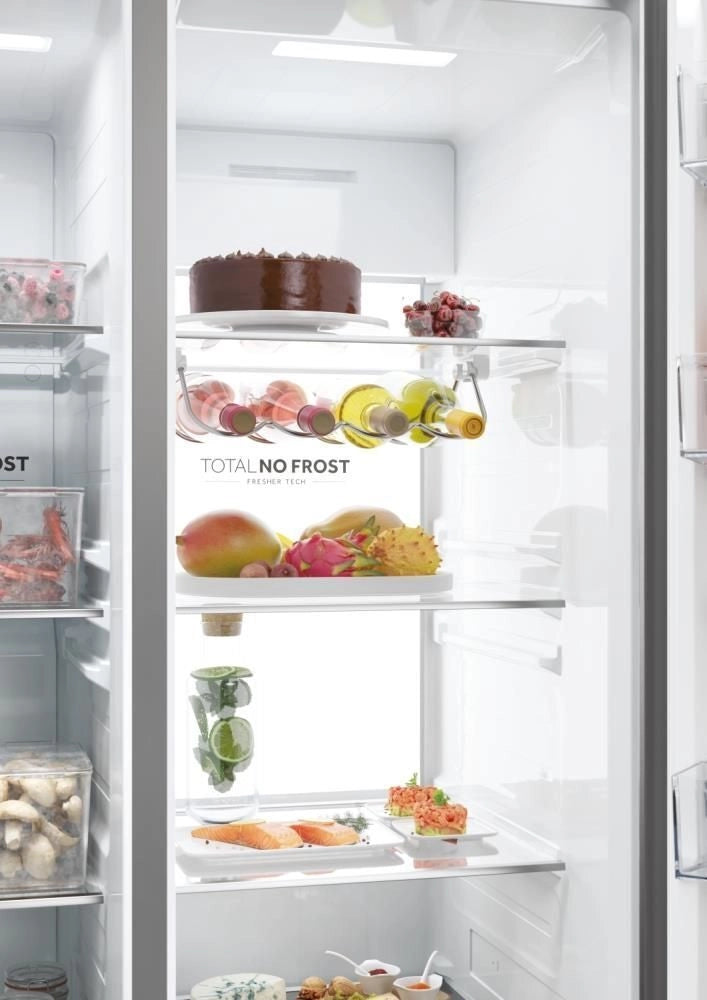 Haier HSW79F18ANMM frigorifero side-by-side Incasso/libero 611 L A Platino, Acciaio inox