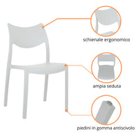Marvin Sedia In Polipropilene Manu Arredo di Design Sedia per Esterno e Interno Impilabile Sedie per 4 SEDIE MANU BIANCO