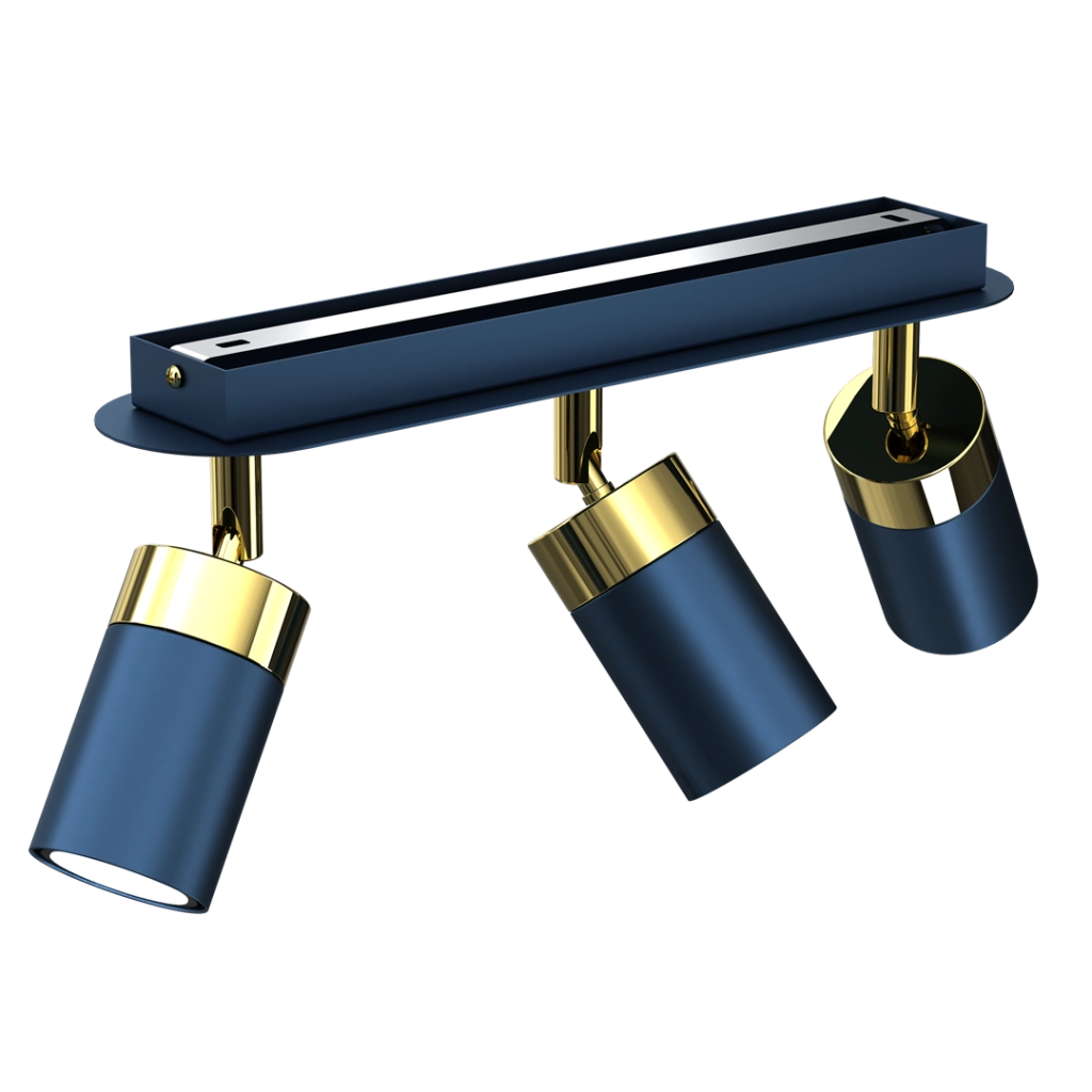 Plafoniera a barra Joker Milagro blu oro 3xE27 60W