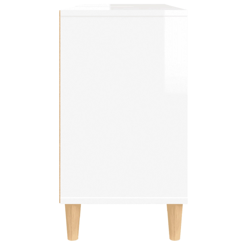 Mobile Lavabo Bianco Lucido 80x33x60 cm in Legno Multistrato 821286