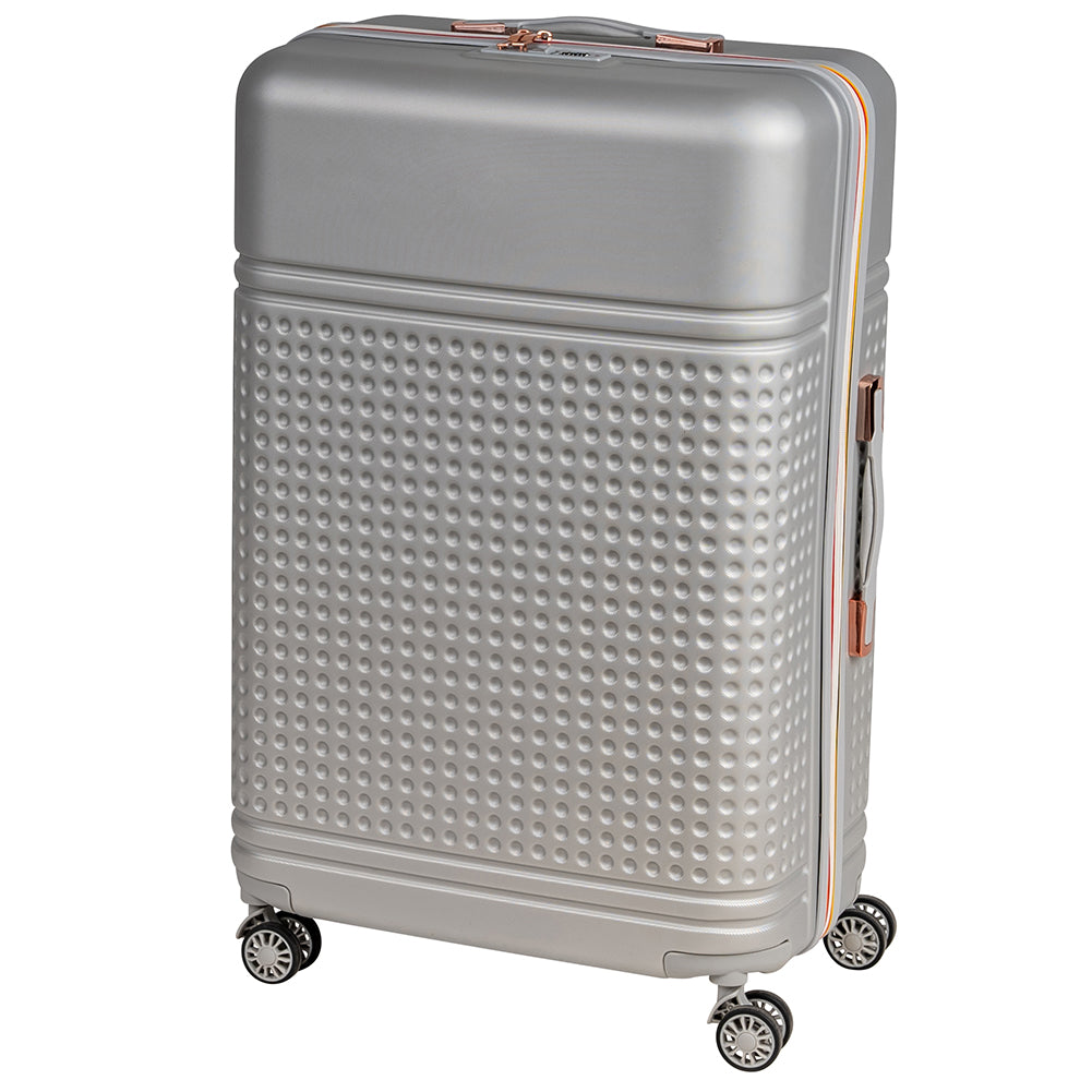 Set 4 Valigie Rigide in ABS da Viaggio Silver con Ruote Easy Roll e Beauty Case