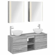 Set di mobili per il bagno 5 pcs Sonoma grigio 3406732