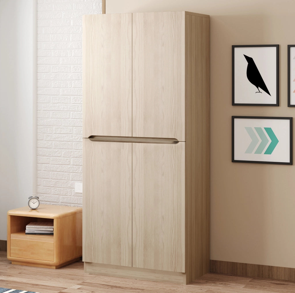 Armadio 70x40x170 cm con doppia porta e ampio vano; legno; naturale