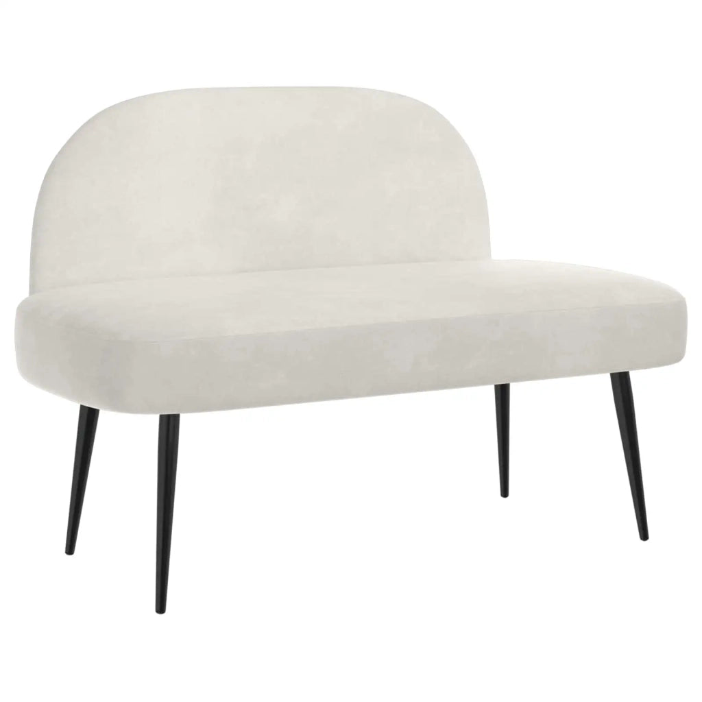 Panchina imbottita con schienale Crema 110 x 60 x 76 cm Velluto