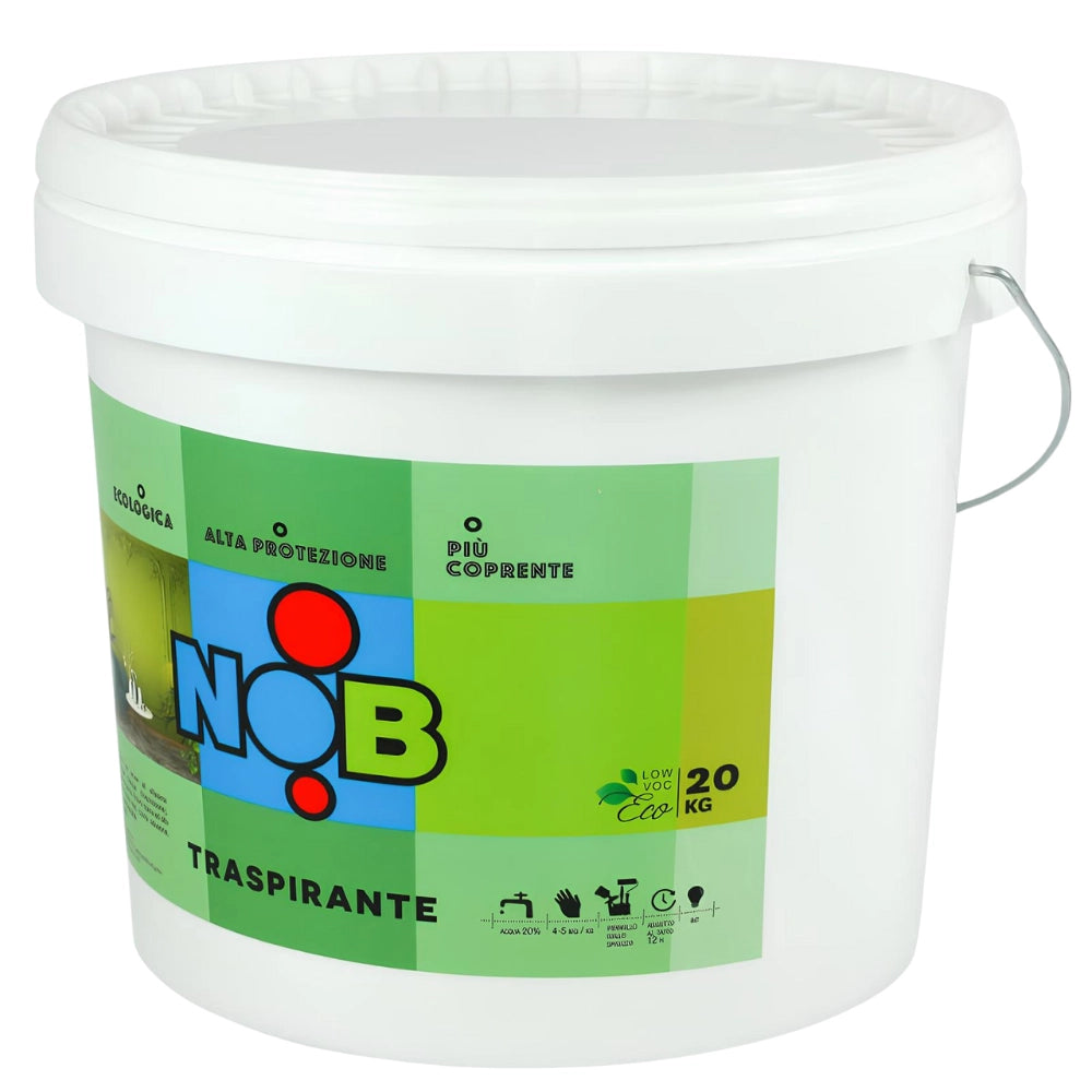 Idropittura traspirante ecologica coprente semilavabile interni bianca nob *** formato 5 kg, confezione 1