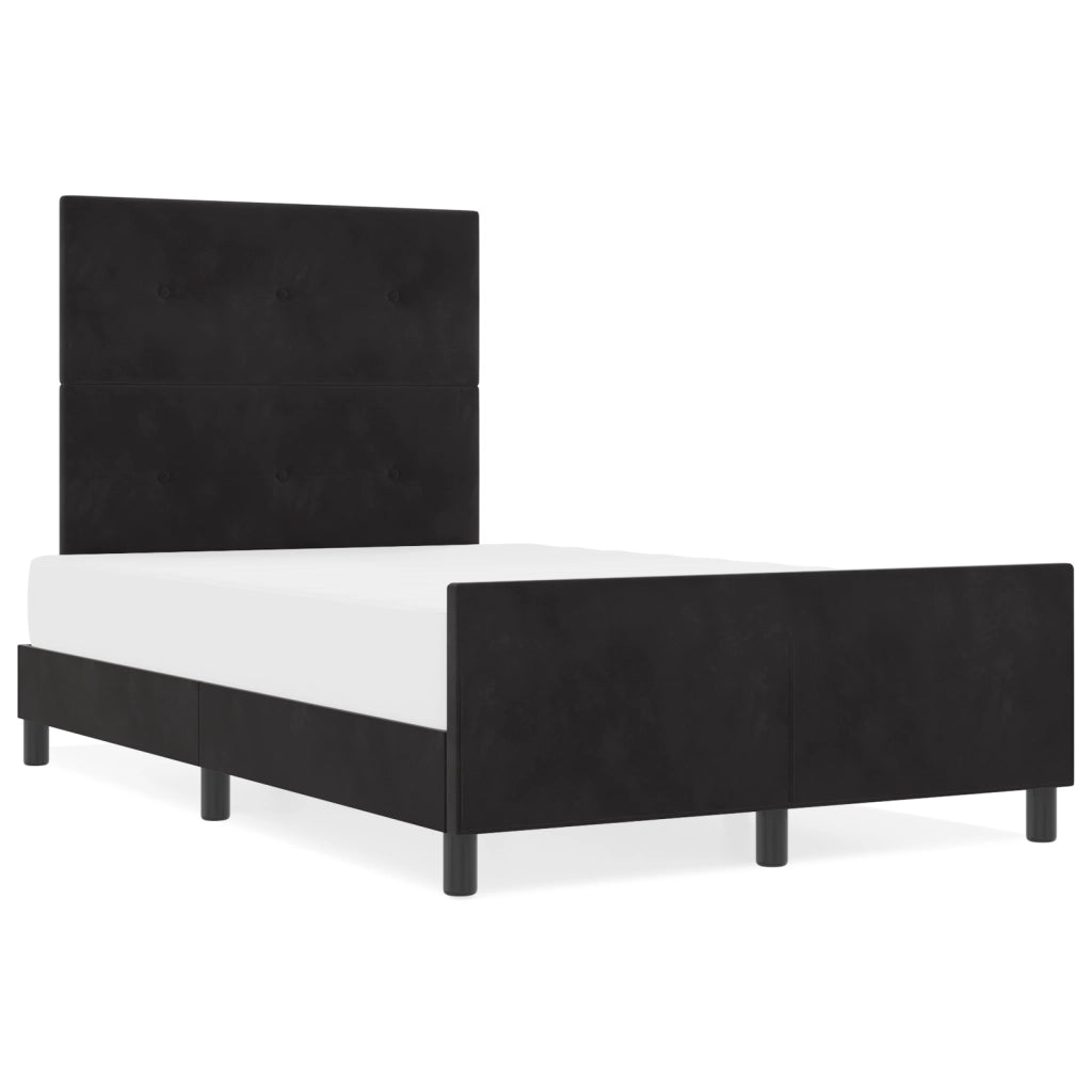 Letto Nero 120x190 cm Velluto