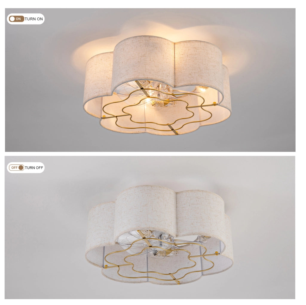 Ventilatore da soffitto ULEVR con luce, 4 attacchi E26, controllo App e telecomando, 6 velocit¨¤, rame