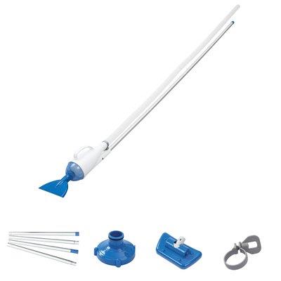 KIT PULIZIA PISCINA AQUACRAWL 58212 BESTWAYDOPPIA SCOPA + MANICO + ADATTATORI