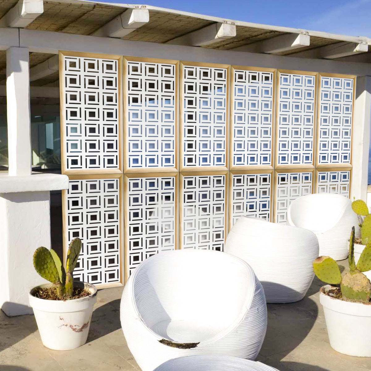 4SIDES - Moduli Decorativi in Legno e PVC Misura: 73x148 cm, Colore: bianco