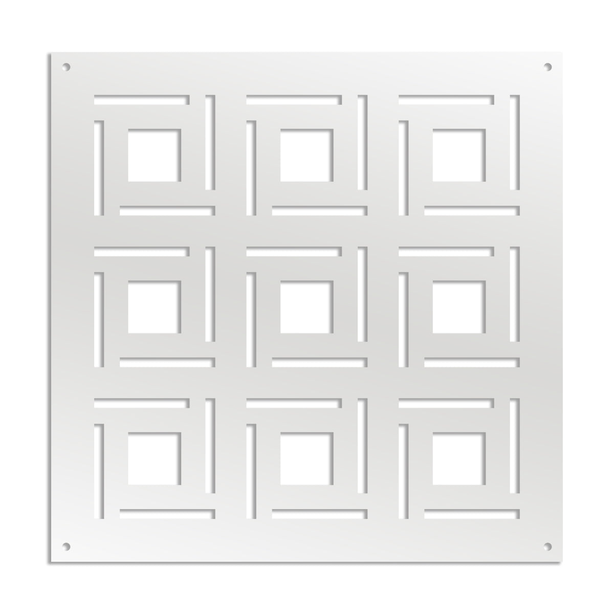 4SIDES - Pannello in PVC traforato - Parasole Misura: 48x48 cm, Colore: bianco