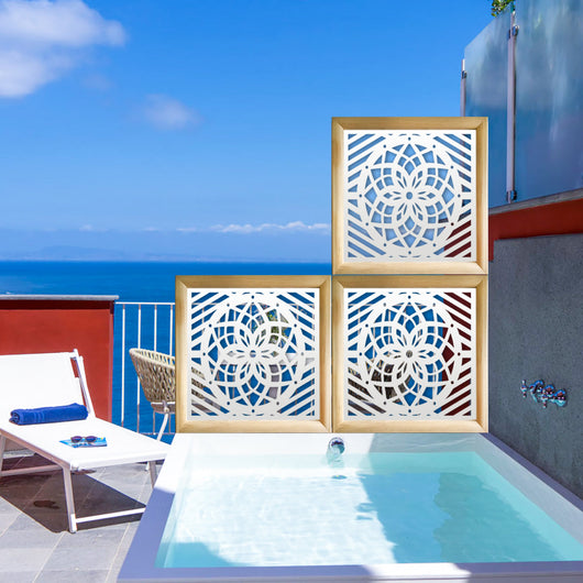 ABBEY ROSE - Moduli Decorativi in Legno e PVC Colore: bianco, Misura: 73x73 cm