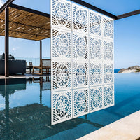 ABBEY ROSE - Pannello in PVC traforato - Parasole Misura: 48x48 cm, Colore: bianco