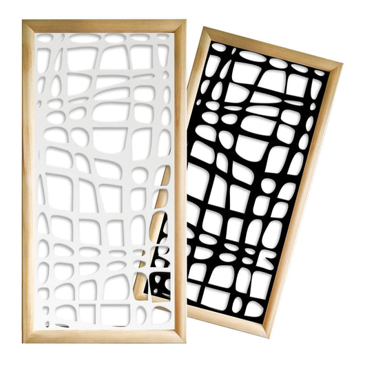 ABSTRACT - Moduli Decorativi in Legno e PVC Misura: 73x148 cm, Colore: nero