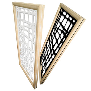 ABSTRACT - Moduli Decorativi in Legno e PVC Misura: 47x94 cm, Colore: nero