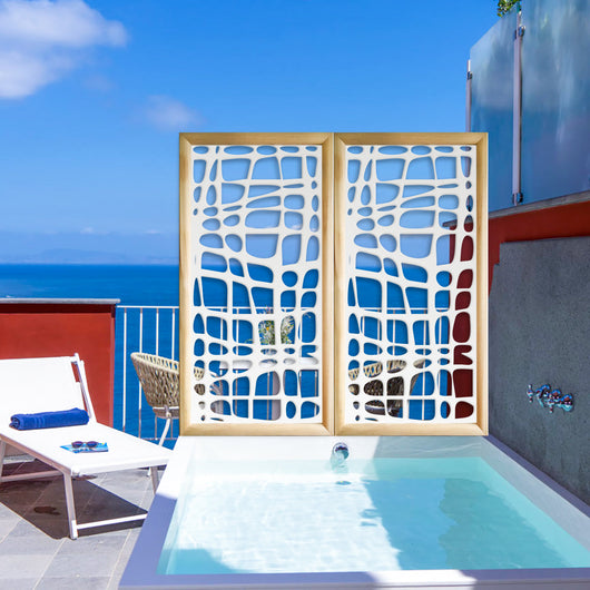 ABSTRACT - Moduli Decorativi in Legno e PVC Misura: 47x94 cm, Colore: bianco