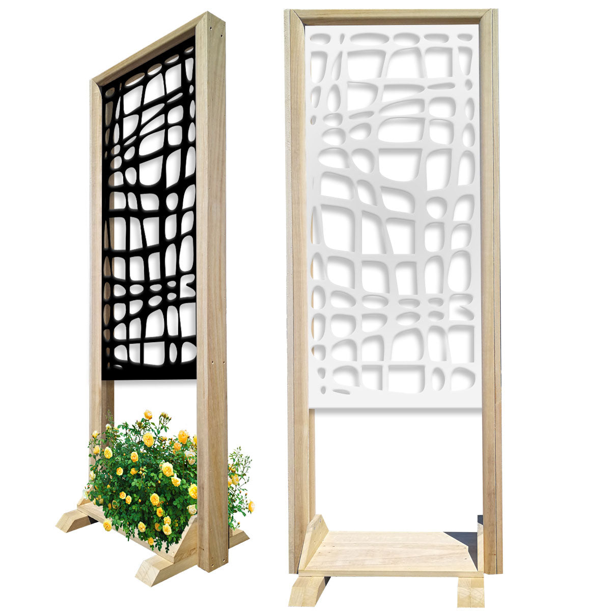 ABSTRACT - Separè - Paravento modulabile - 70x190cm - in Legno e PVC Colore: nero