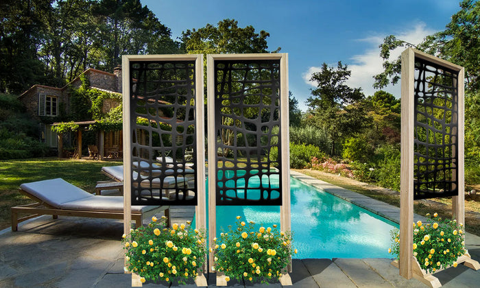 ABSTRACT - Separè - Paravento modulabile - 70x190cm - in Legno e PVC Colore: nero