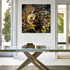 ABSTRACT 1101 - Quadro Canvas su telaio in legno Misura: 130x130 cm