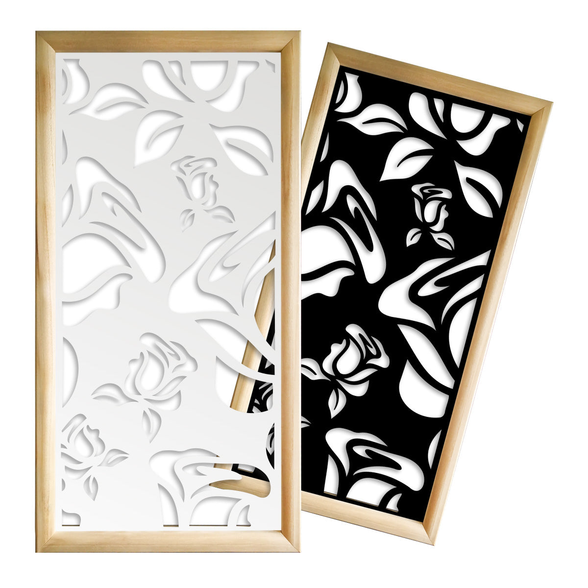 ADENIUM - Moduli Decorativi in Legno e PVC Misura: 47x94 cm, Colore: nero