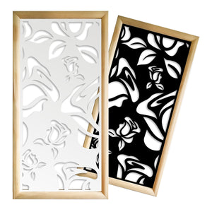 ADENIUM - Moduli Decorativi in Legno e PVC Misura: 47x94 cm, Colore: nero