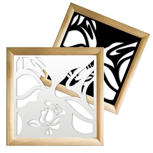 ADENIUM - Moduli Decorativi in Legno e PVC Misura: 48x48 cm, Colore: nero